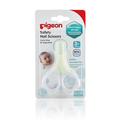 Pigeon Round Tip Baby Nail Scissors with Cap (3+ Months), 1 Piece