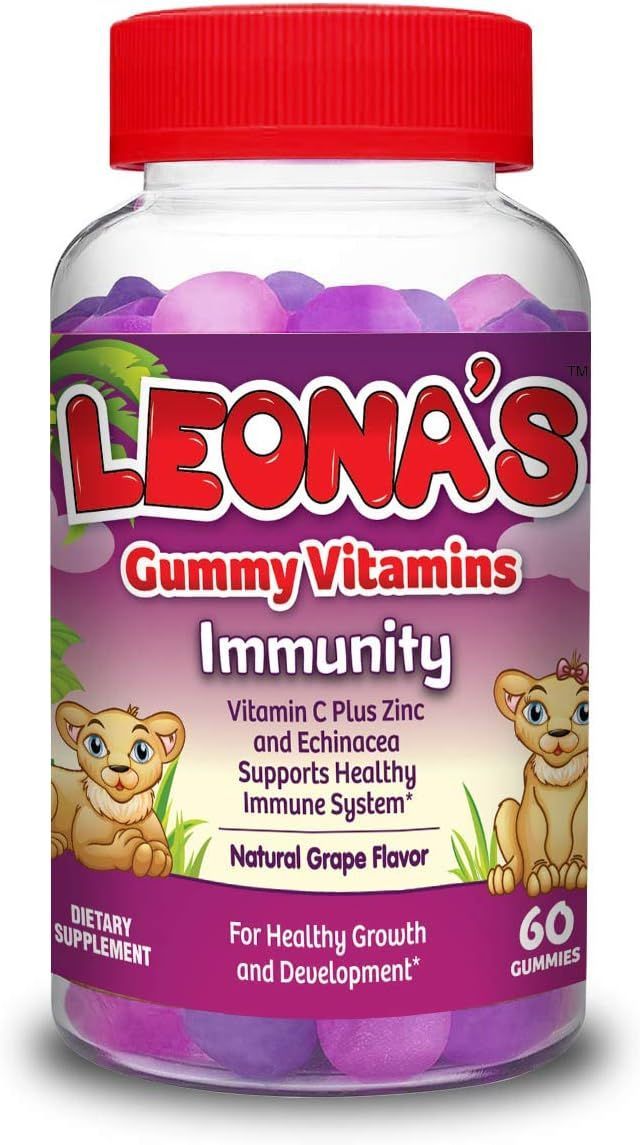 Leona'S Vitamin C Plus Zinc Immunity Dietary Supplement Grape Flavor - Vegetarian, Gelatin Free, No Preservatives Added 60 Gummies - Makkah Pharmacy