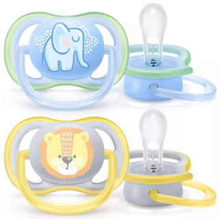 Philips Avent Ultra Air Pink & Purple Orthodonthic Soothers (0-6 Months), 2 Pieces - Makkah Pharmacy