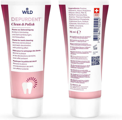 Wild Depurdent Clean & Polish Paste for Teeth Cleaning, 75ml - Makkah Pharmacy
