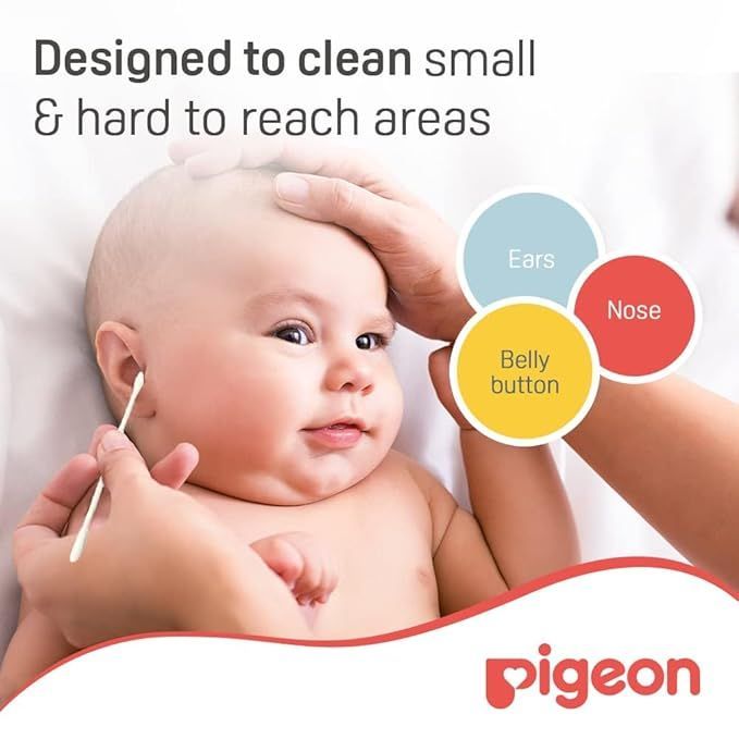 Pigeon Baby Cotton Swabs (0+ Months), 100 Pieces