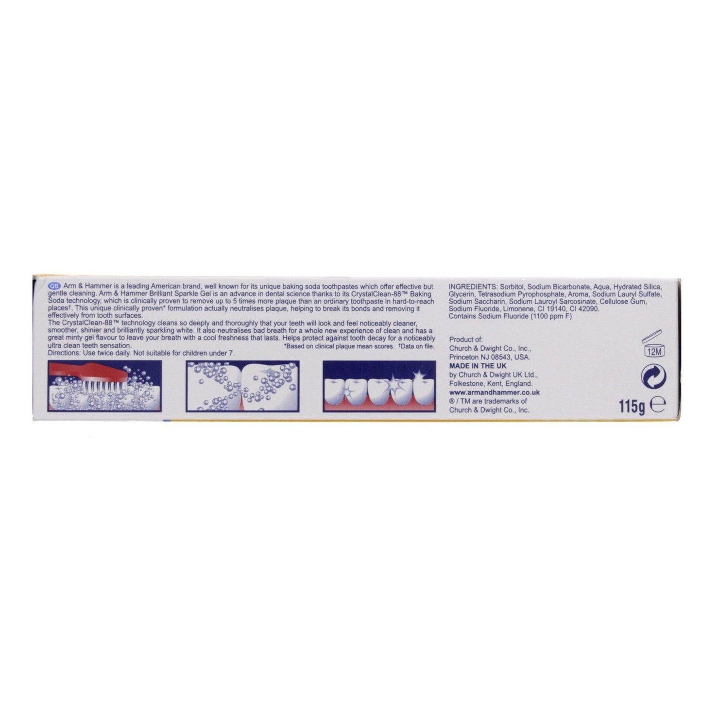 Arm & Hammer Advance White Brilliant Sparkle Gel Toothpaste, 115g - Makkah Pharmacy