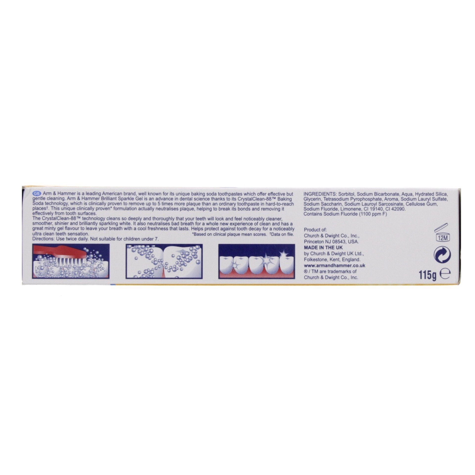 Arm & Hammer Advance White Brilliant Sparkle Gel Toothpaste, 115g - Makkah Pharmacy