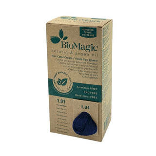 BioMagic Hair Color Cream Kit - 1.01 Intense Blue Black - Makkah Pharmacy