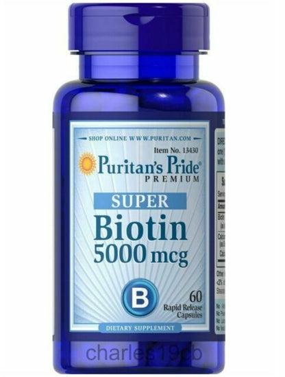 Puritan's Pride 5000mcg Biotin Supplement - gluten free, sugar free, wheat free - Makkah Pharmacy