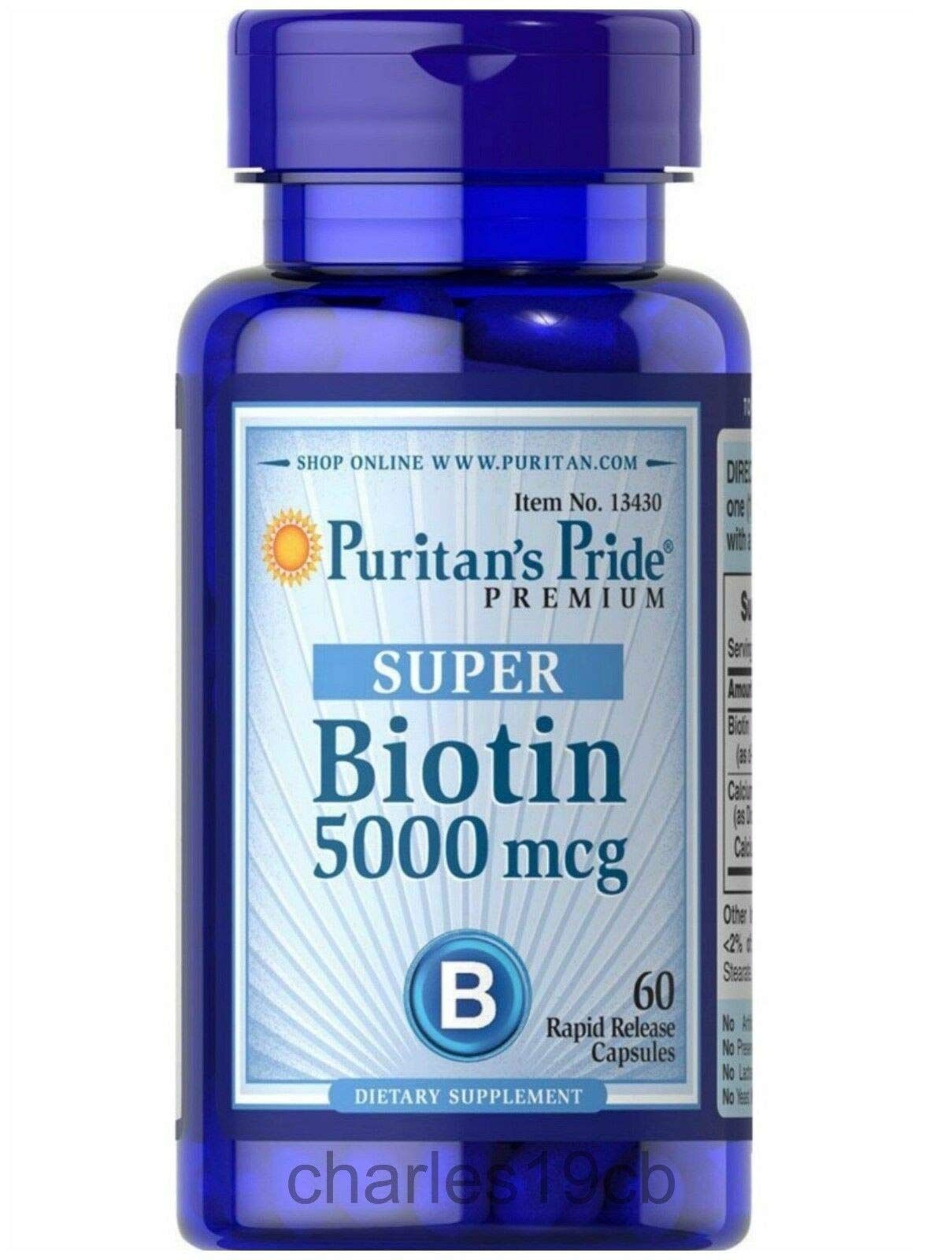 Puritan's Pride 5000mcg Biotin Supplement - gluten free, sugar free, wheat free - Makkah Pharmacy