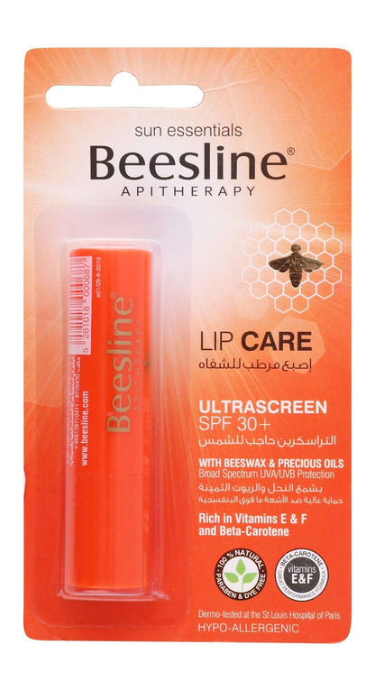 Beesline Ultrascreen Hypoallergenic Lip Balm with Vitamins, Beeswax & Precious Oils SPF30+, 1 Piece - Makkah Pharmacy
