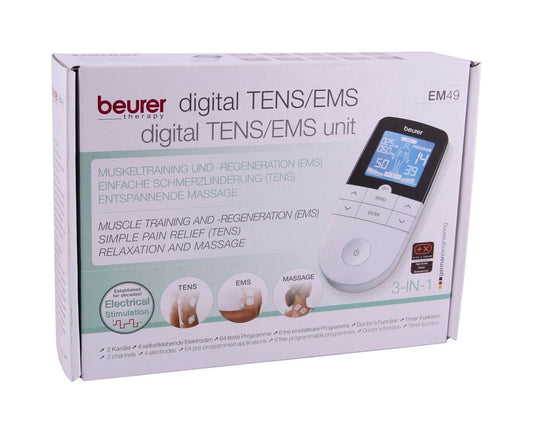 Beurer EM 49 Digital TENS & EMS Massage & Relaxation Stimulator for Muscle Training & Pain Relief, 1 Piece - Makkah Pharmacy