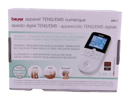 Beurer EM 49 Digital TENS & EMS Massage & Relaxation Stimulator for Muscle Training & Pain Relief, 1 Piece - Makkah Pharmacy