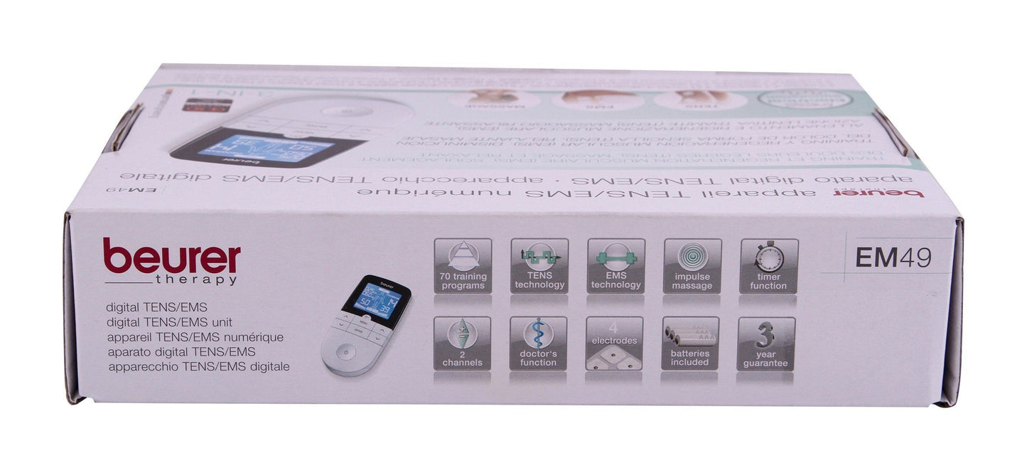Beurer EM 49 Digital TENS & EMS Massage & Relaxation Stimulator for Muscle Training & Pain Relief, 1 Piece - Makkah Pharmacy