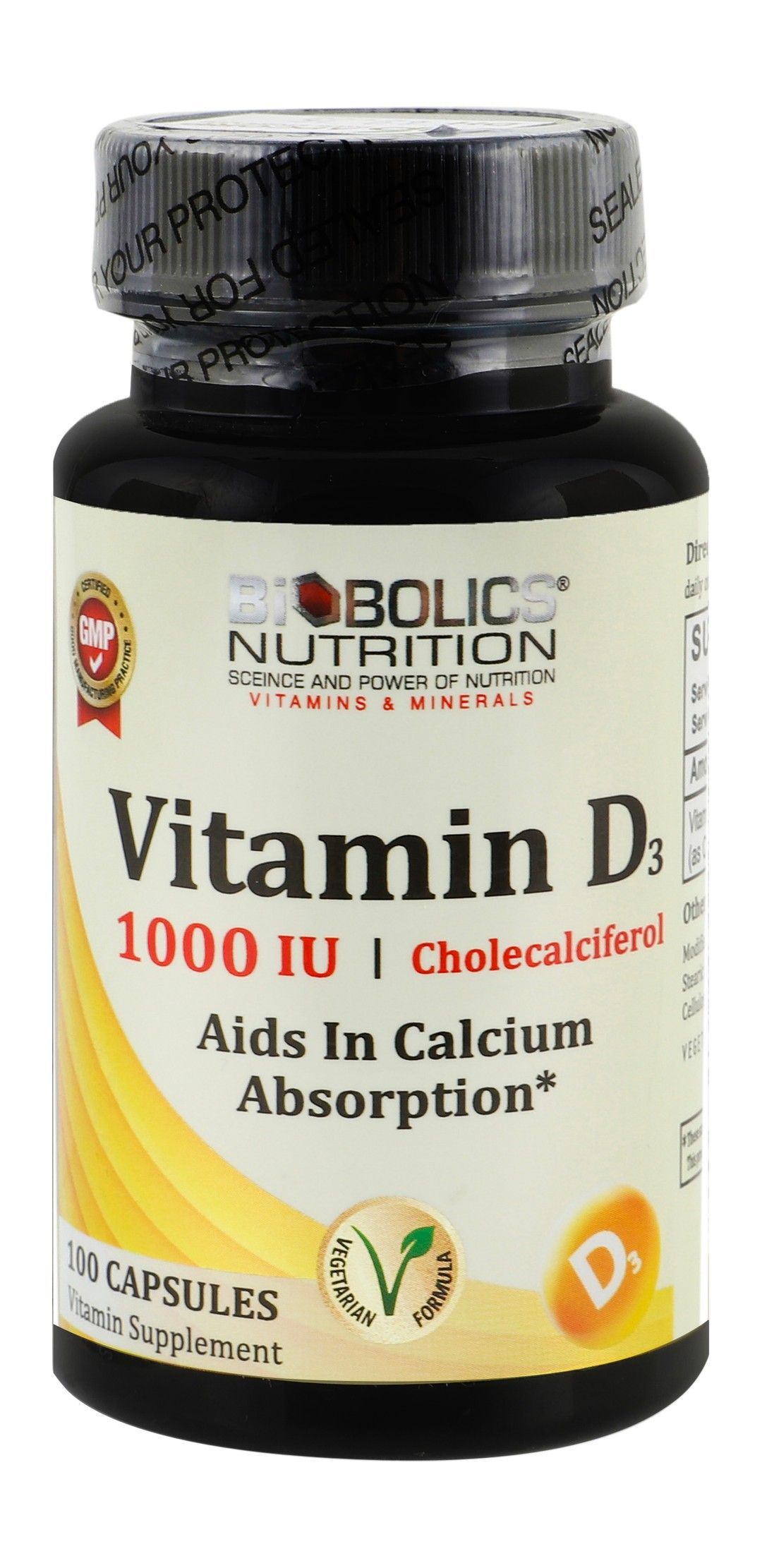 Biobolics Nutrition 1000 IU Vitamin D3 Supplement, 100 Capsules - Makkah Pharmacy