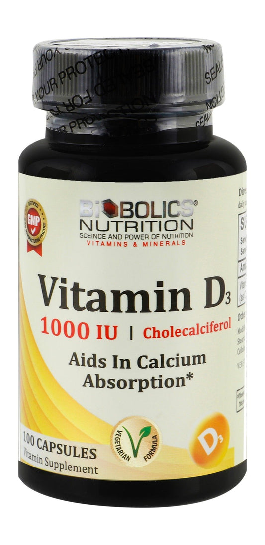 Biobolics Nutrition 1000 IU Vitamin D3 Supplement, 100 Capsules - Makkah Pharmacy