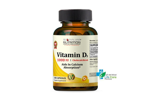 Biobolics Nutrition 1000 IU Vitamin D3 Supplement, 100 Capsules - Makkah Pharmacy