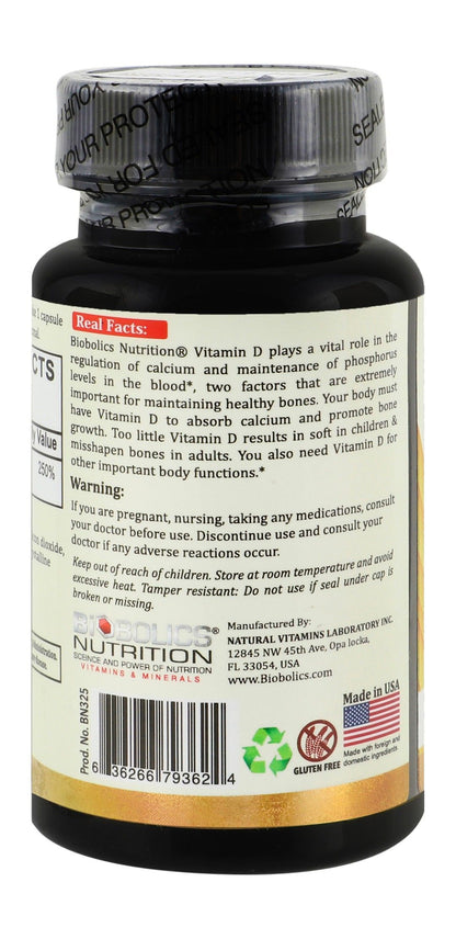 Biobolics Nutrition 1000 IU Vitamin D3 Supplement, 100 Capsules - Makkah Pharmacy