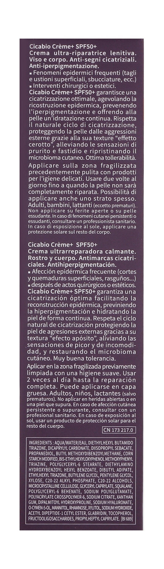 Bioderma Cicabio Creme Plus Ultra Repairing, Soothing & Anti-Scar Face & Body Cream SPF50+, 40ml