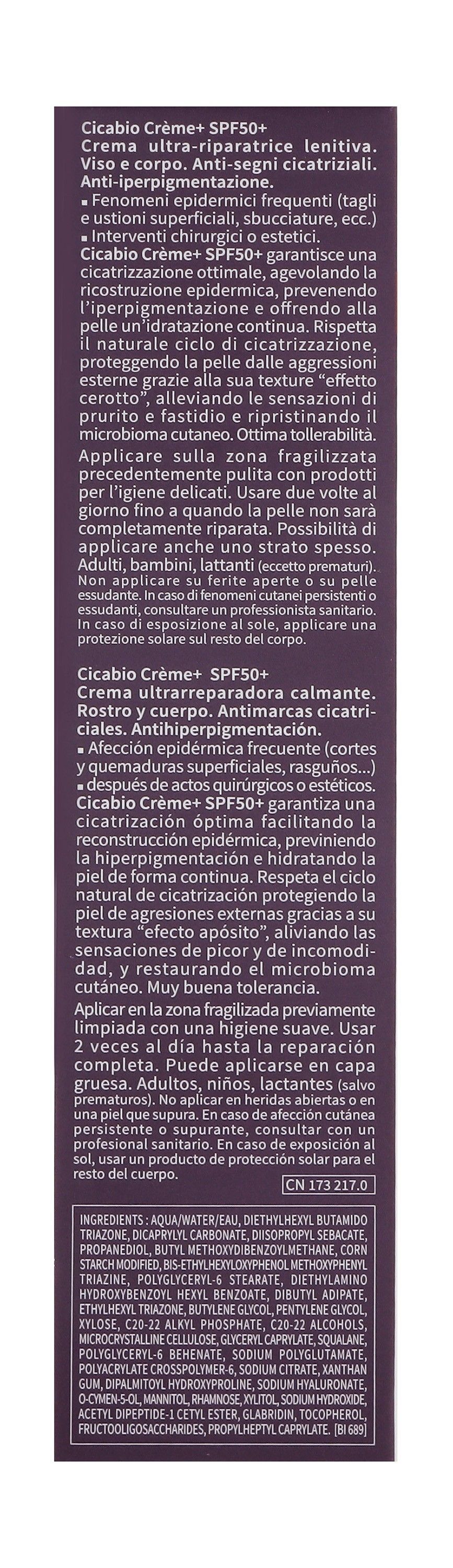 Bioderma Cicabio Creme Plus Ultra Repairing, Soothing & Anti-Scar Face & Body Cream SPF50+, 40ml