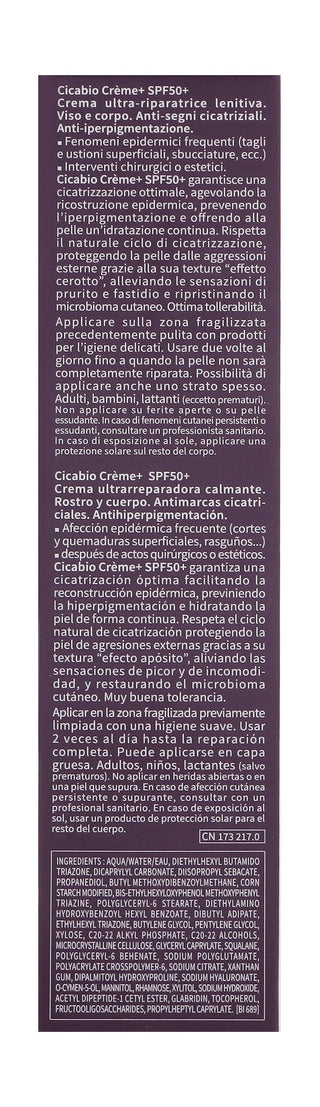 Bioderma Cicabio Creme Plus Ultra Repairing, Soothing & Anti-Scar Face & Body Cream SPF50+, 40ml