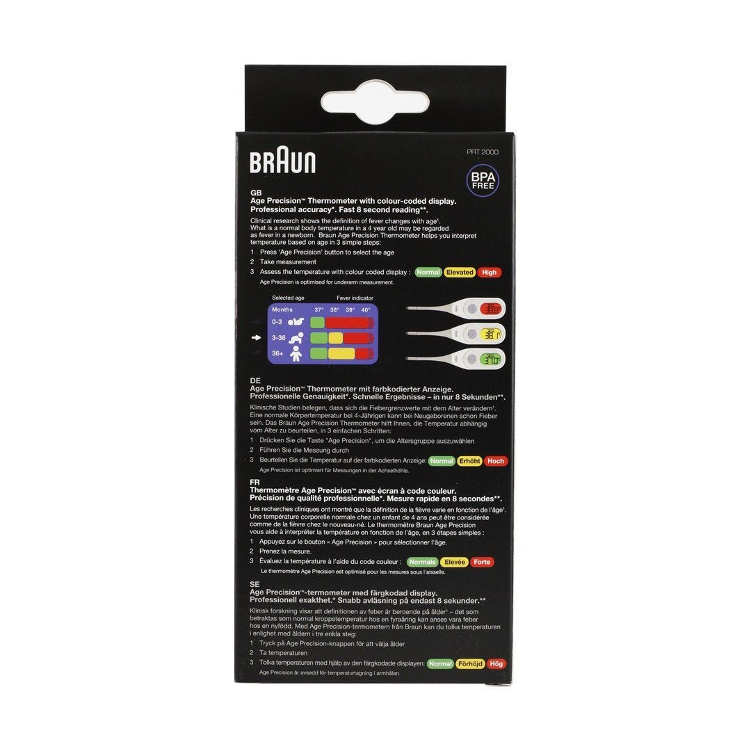 Braun Age Precision Digital Thermometer - PRT2000, 1 Piece
