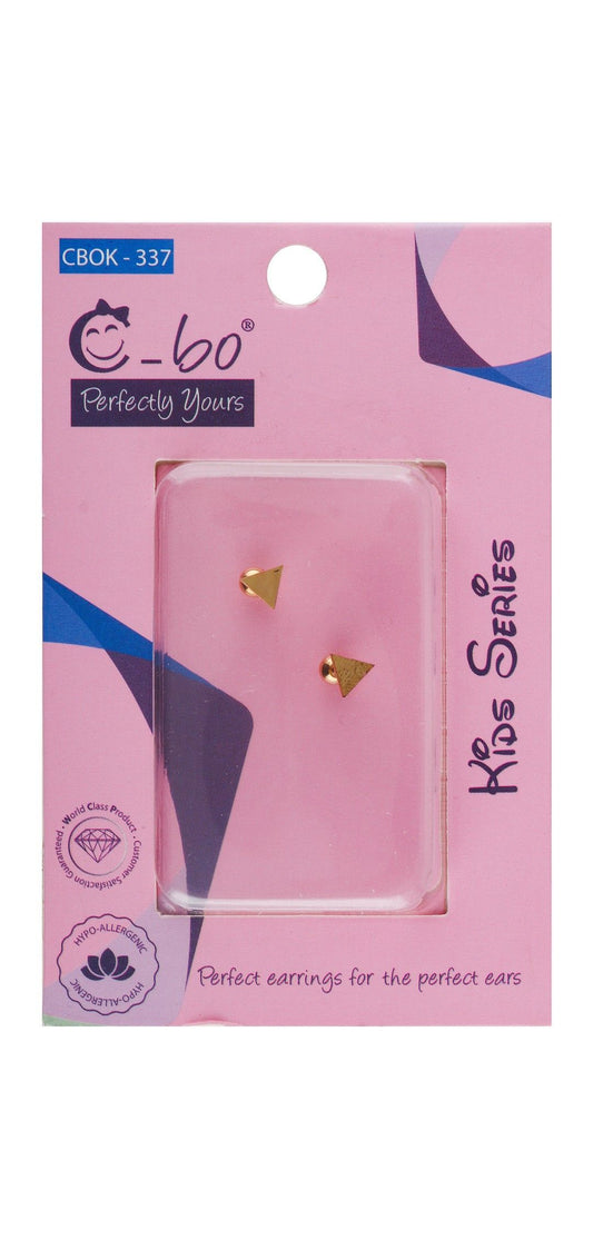 C-bo Kid Series Hypoallergenic Gold Triangle Shaped Stud Earrings, 1 Pair - Makkah Pharmacy