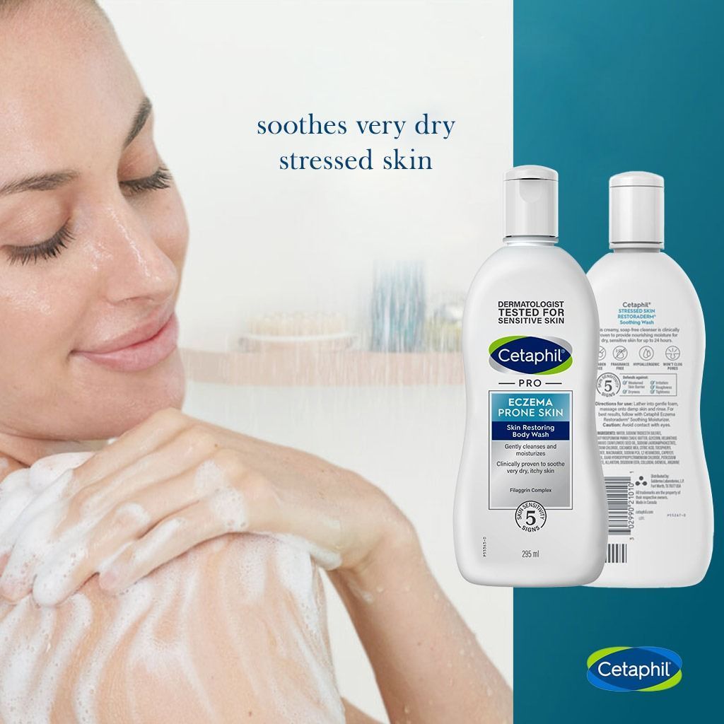 Cetaphil Pro Hypoallergenic Restoring Body Wash for Eczema Prone & Very Dry Itchy Skin, 295ml - Makkah Pharmacy