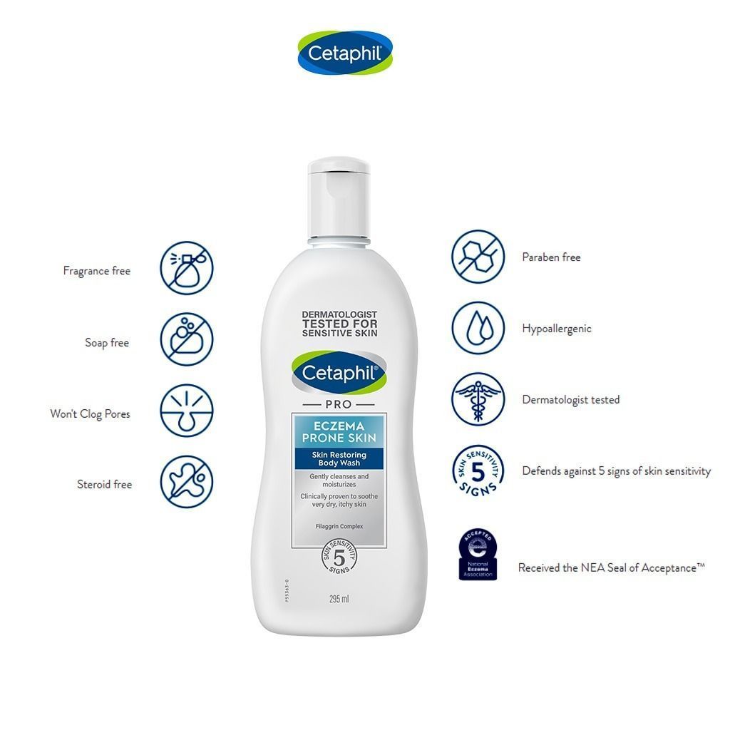 Cetaphil Pro Hypoallergenic Restoring Body Wash for Eczema Prone & Very Dry Itchy Skin, 295ml - Makkah Pharmacy