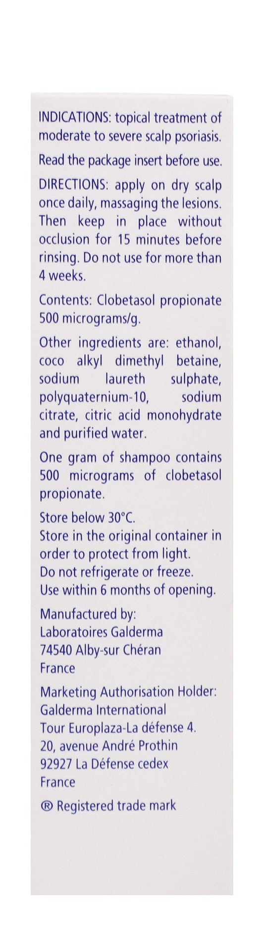 Clobex 500mcg/g Clobetasol Propionate Shampoo, 125ml - Makkah Pharmacy