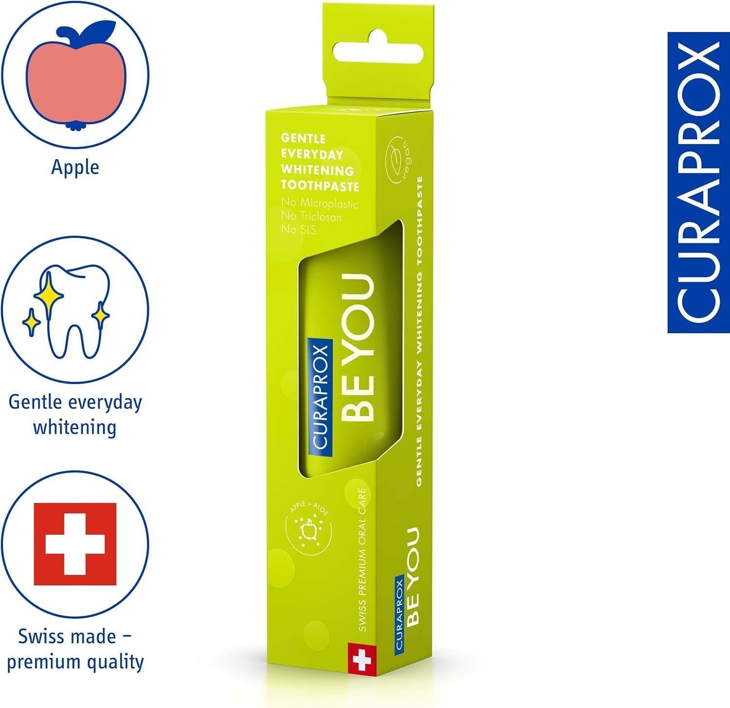 Curaprox Be You Everyday Whitening Toothpaste Apple & Aloe Flavor, 60ml - Makkah Pharmacy