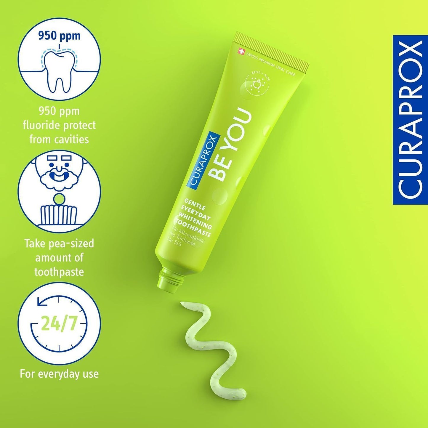 Curaprox Be You Everyday Whitening Toothpaste Apple & Aloe Flavor, 60ml - Makkah Pharmacy