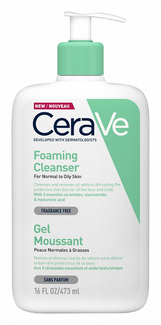 CeraVe Hypoallergenic Foaming Face & Body Cleanser with Ceramide, Niacinamide & Hyaluronic Acid, 473ml - Makkah Pharmacy