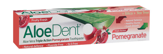 Aloedent Triple Action Toothpaste with Aloe Vera, Pomegranate & Tea Tree Oil, 100ml - Makkah Pharmacy