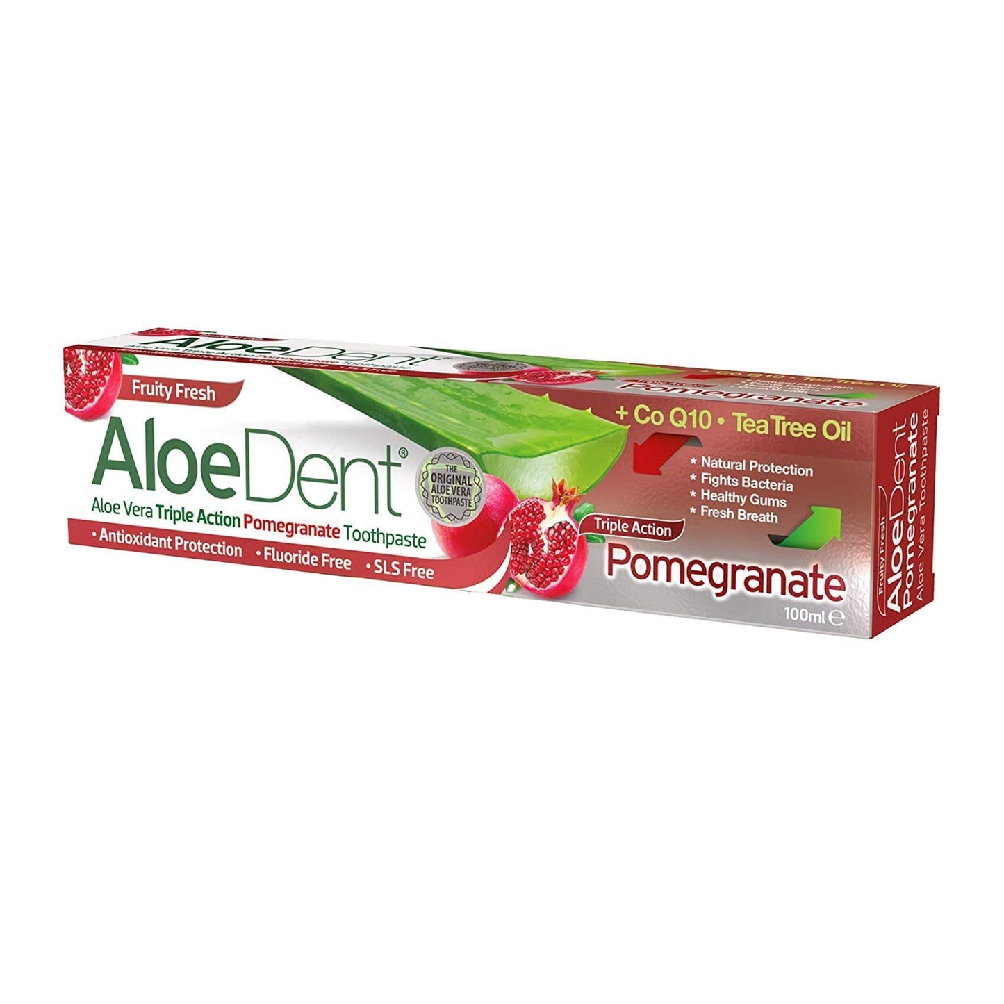 Aloedent Triple Action Toothpaste with Aloe Vera, Pomegranate & Tea Tree Oil, 100ml - Makkah Pharmacy