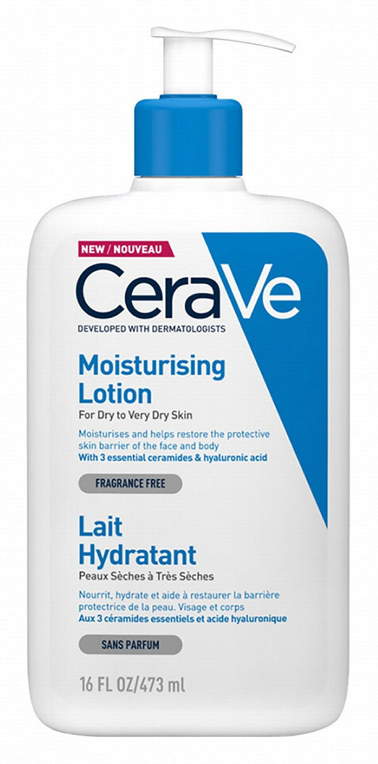 CeraVe Hypoallergenic Moisturizing Face & Body Lotion with Ceramides & Hyaluronic Acid for Dry Skin, 473ml - Makkah Pharmacy