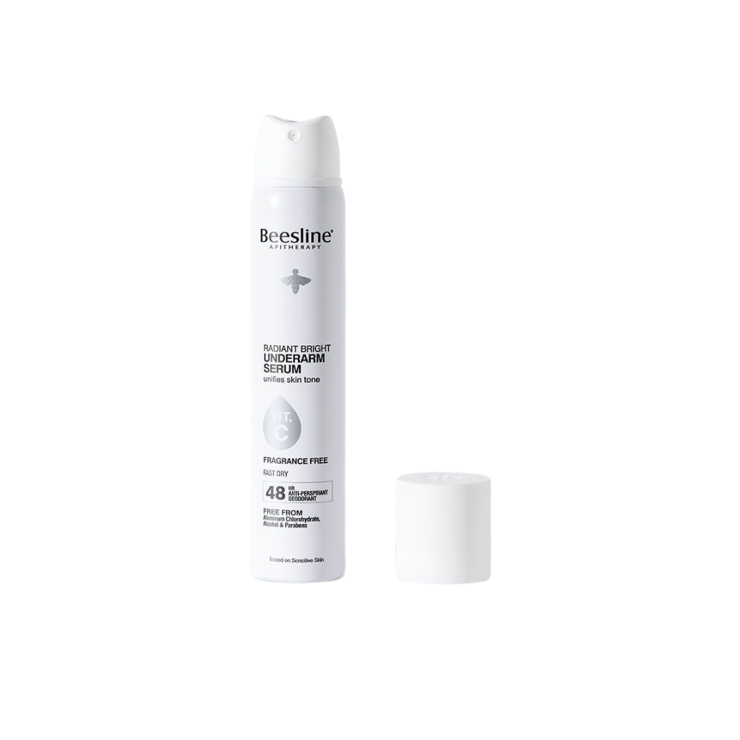 Beesline Radiant Bright 48H Antiperspirant Deodorant Underarm Serum Spray with Vitamin C for Sensitive Skin, 150ml - Makkah Pharmacy
