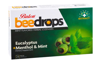 Balen Bee Drops Eucalyptus & Menthol Extracts Mint Flavor Herbal Lozenges, 24 Pieces - Makkah Pharmacy