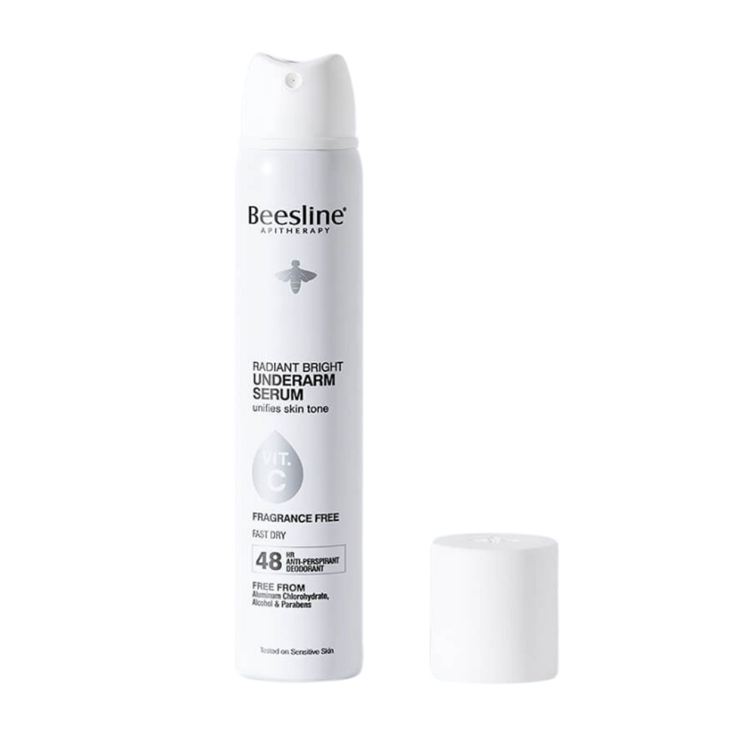 Beesline Radiant Bright 48H Antiperspirant Deodorant Underarm Serum Spray with Vitamin C for Sensitive Skin, 150ml - Makkah Pharmacy