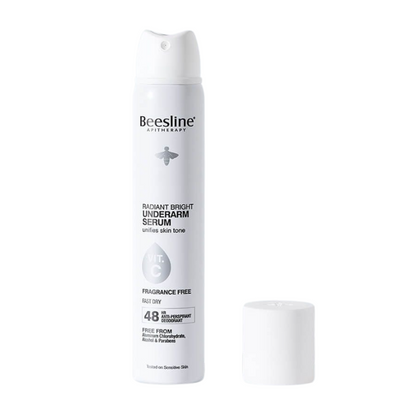 Beesline Radiant Bright 48H Antiperspirant Deodorant Underarm Serum Spray with Vitamin C for Sensitive Skin, 150ml - Makkah Pharmacy