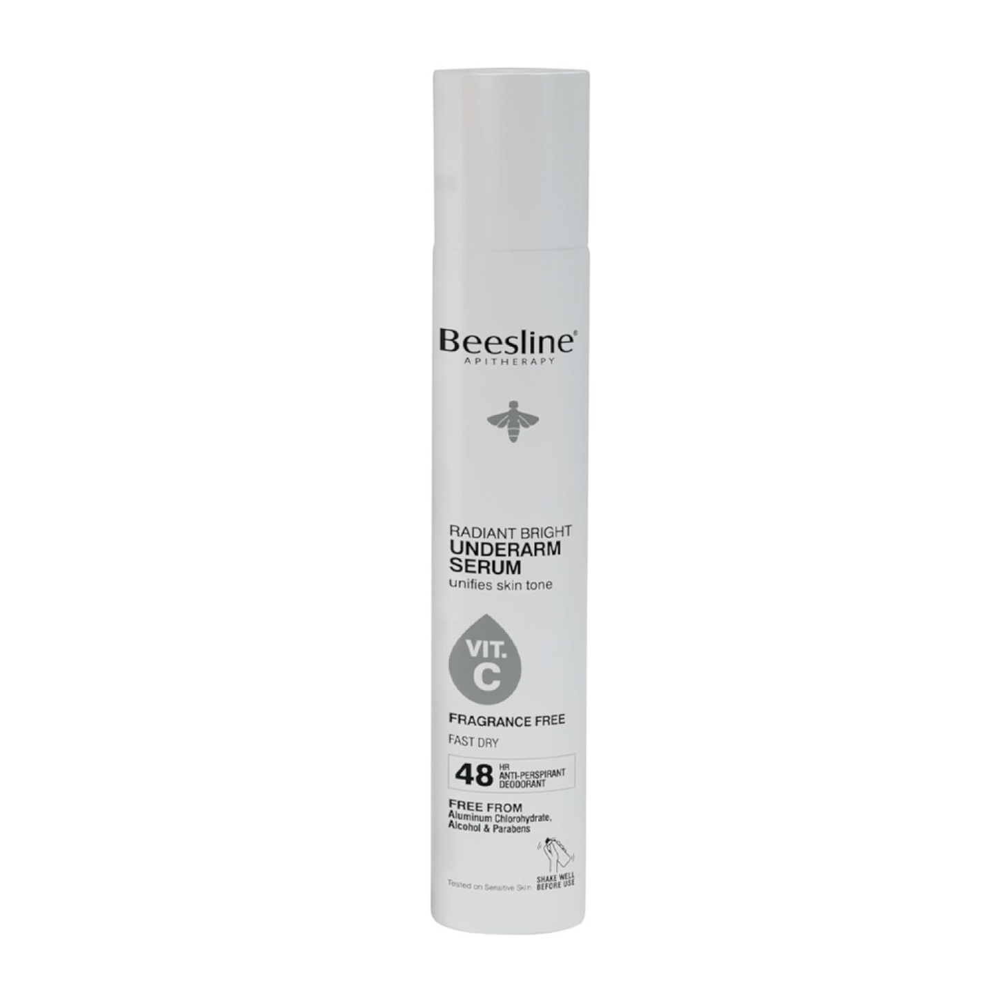 Beesline Radiant Bright 48H Antiperspirant Deodorant Underarm Serum Spray with Vitamin C for Sensitive Skin, 150ml - Makkah Pharmacy