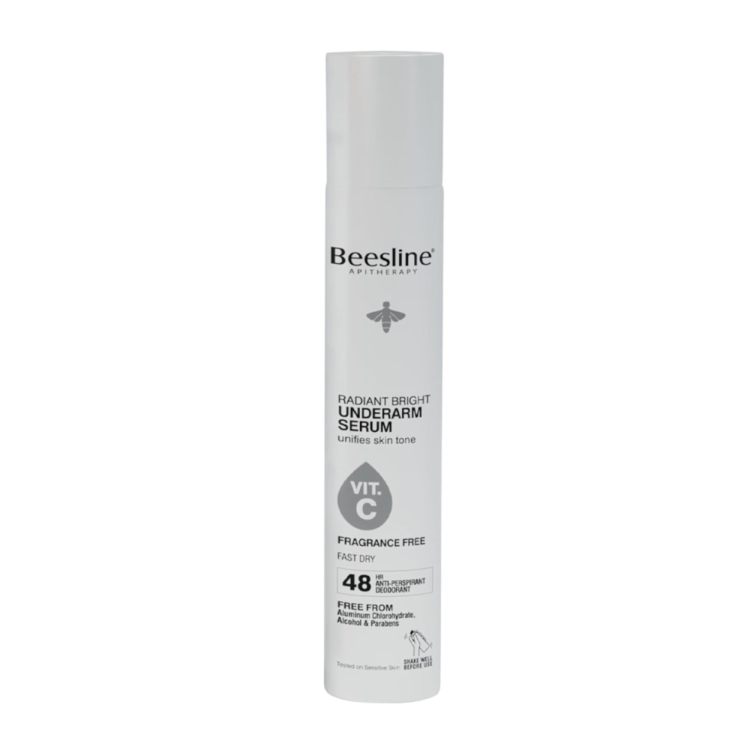 Beesline Radiant Bright 48H Antiperspirant Deodorant Underarm Serum Spray with Vitamin C for Sensitive Skin, 150ml - Makkah Pharmacy