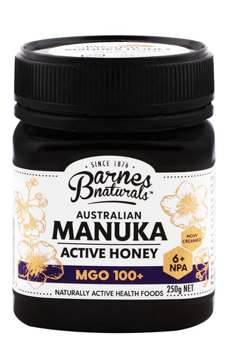 Barnes Naturals Australian Manuka Active Honey MGO 100+, 250g - Makkah Pharmacy