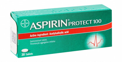 Aspirin Protect 100mg Gastroresistant Tablets with Acetylsalicylic Acid, 30 Tablets - Makkah Pharmacy