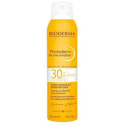 Bioderma Photoderm Brume Invisible Refreshing & Moisturizing Face & Body Sunscreen Spray for Sensitive Skin SPF30, 150ml - Makkah Pharmacy