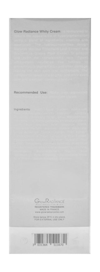 Glow Radiance Whity Lightening Face Cream with Tranexamic Acid, Glycyrrhiza Glabra Root & Fruit Extract, 50ml - Makkah Pharmacy