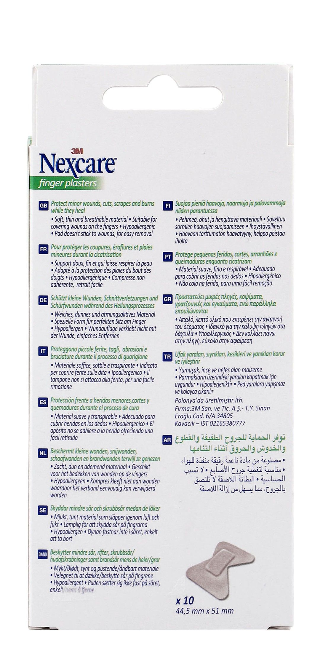 Nexcare Finger Plasters (44.5x51mm), 10 Pieces - Makkah Pharmacy