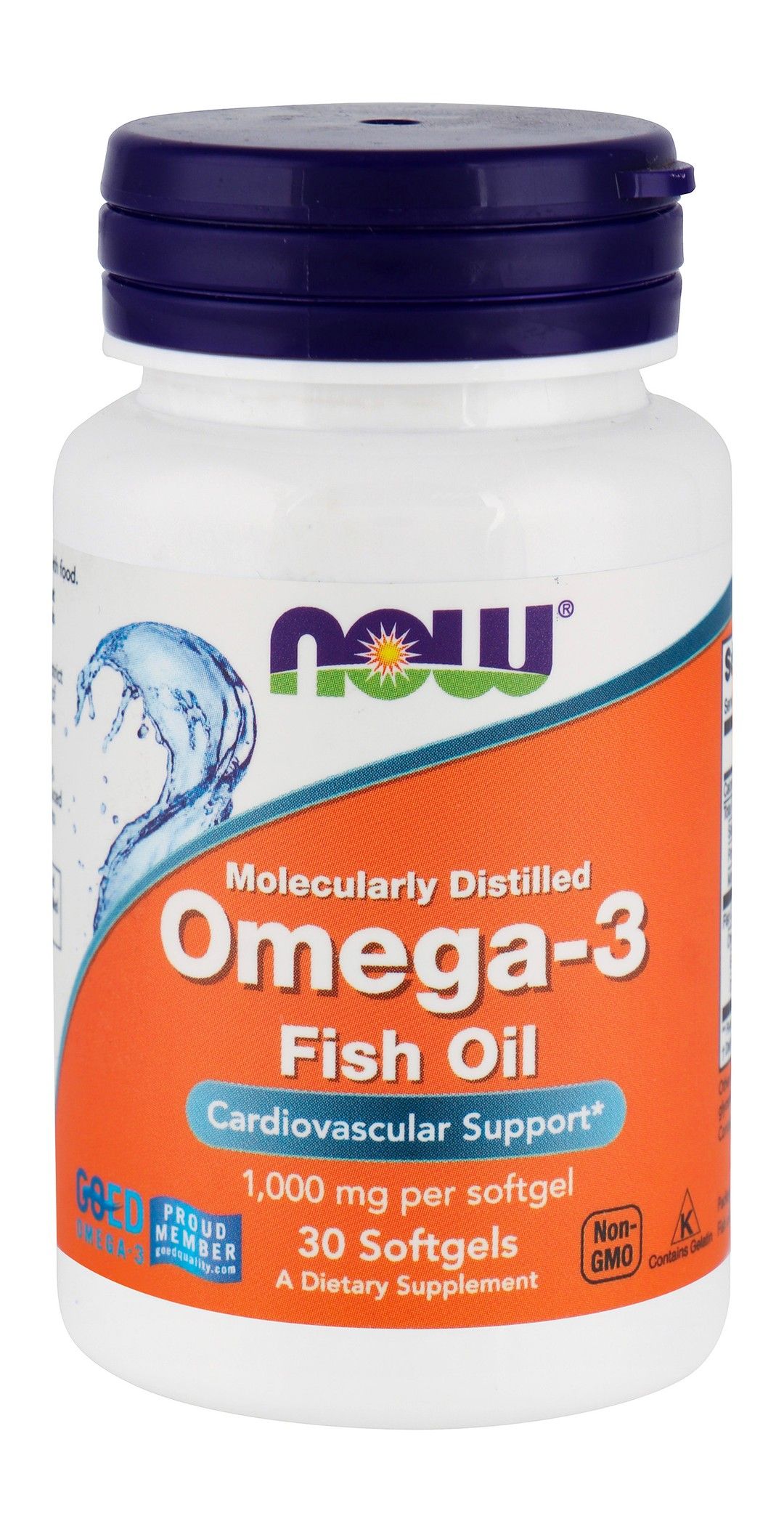 Now 1000mg Omega 3 Fish Oil Cardiovascular Support Supplement, 30 softgels - Makkah Pharmacy