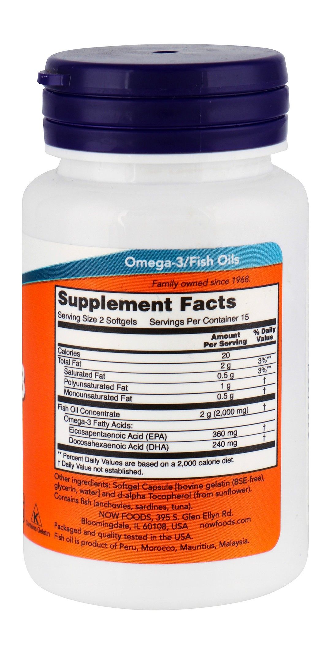 Now 1000mg Omega 3 Fish Oil Cardiovascular Support Supplement, 30 softgels - Makkah Pharmacy