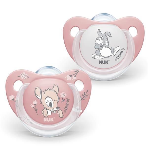 Nuk Disney Baby Pink & White Silicone Soothers (0-6 Months), 2 Pieces - Makkah Pharmacy