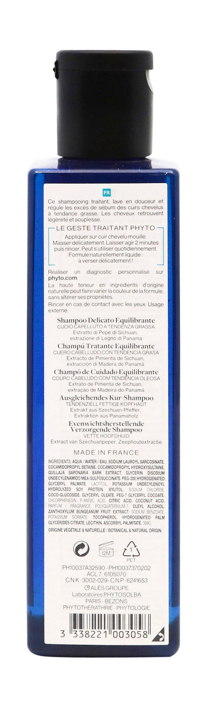 Phyto Paris Panama Balancing Treatment Shampoo with Sichuan Pepper & Quillaja Bark Extracts for Oily Scalp, 250ml