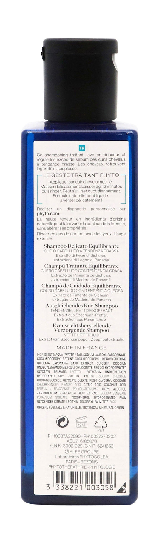 Phyto Paris Panama Balancing Treatment Shampoo with Sichuan Pepper & Quillaja Bark Extracts for Oily Scalp, 250ml