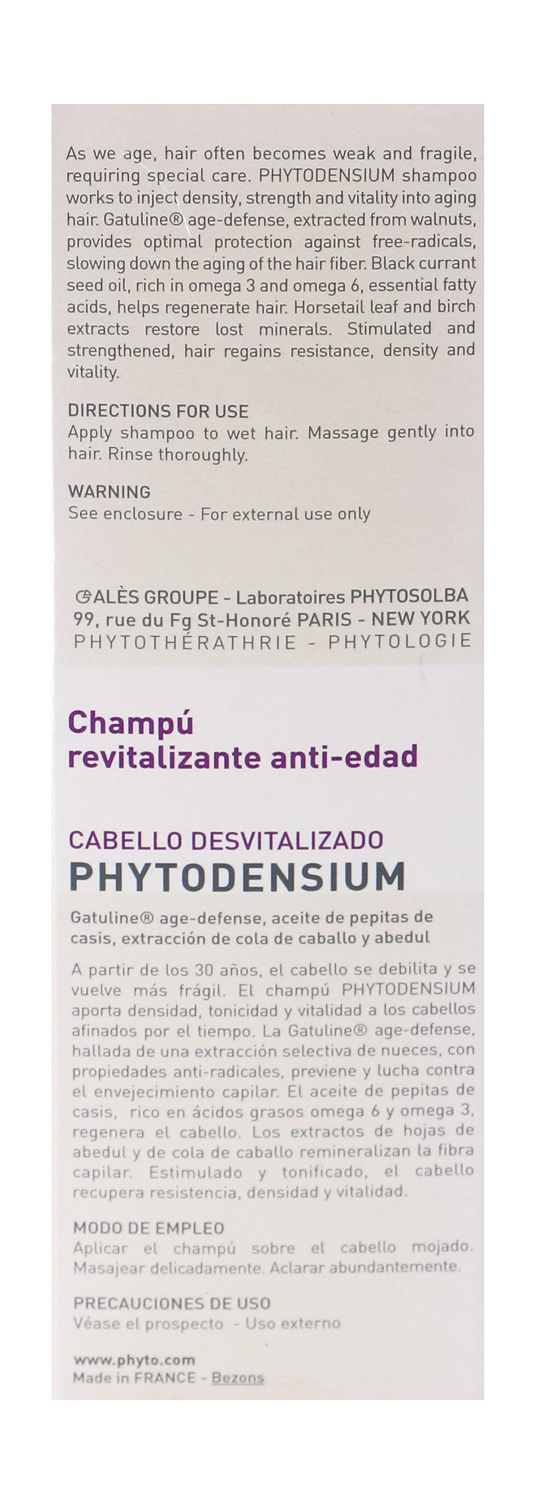 Phyto Paris Phytodensium Age-Defying Shampoo for Lifeless Hair, 200ml
