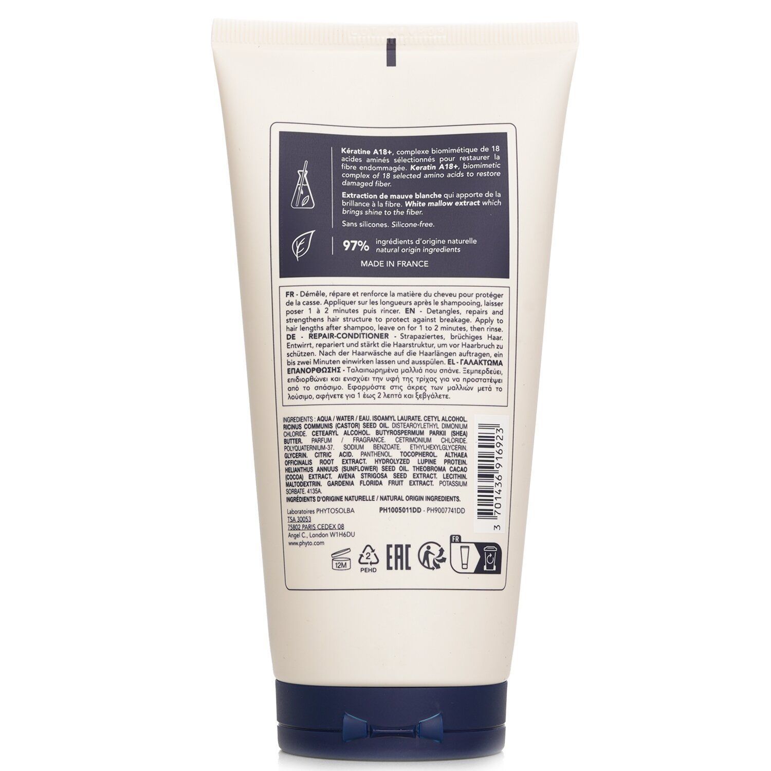 Phyto Paris Repairing Conditioner with Keratine A18 Plus Complex for Damaged & Brittle Hair, 175ml - Makkah Pharmacy